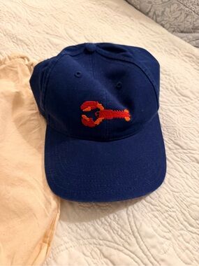 NWT Navy Blue Harding Lane Baseball Cap with Red Lobster Embroidery